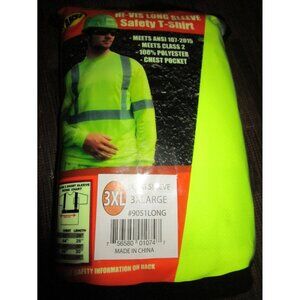 Forester Men's Class 2 High Visibility Yellow Long Sleeve Safety T-Shirt 3XL